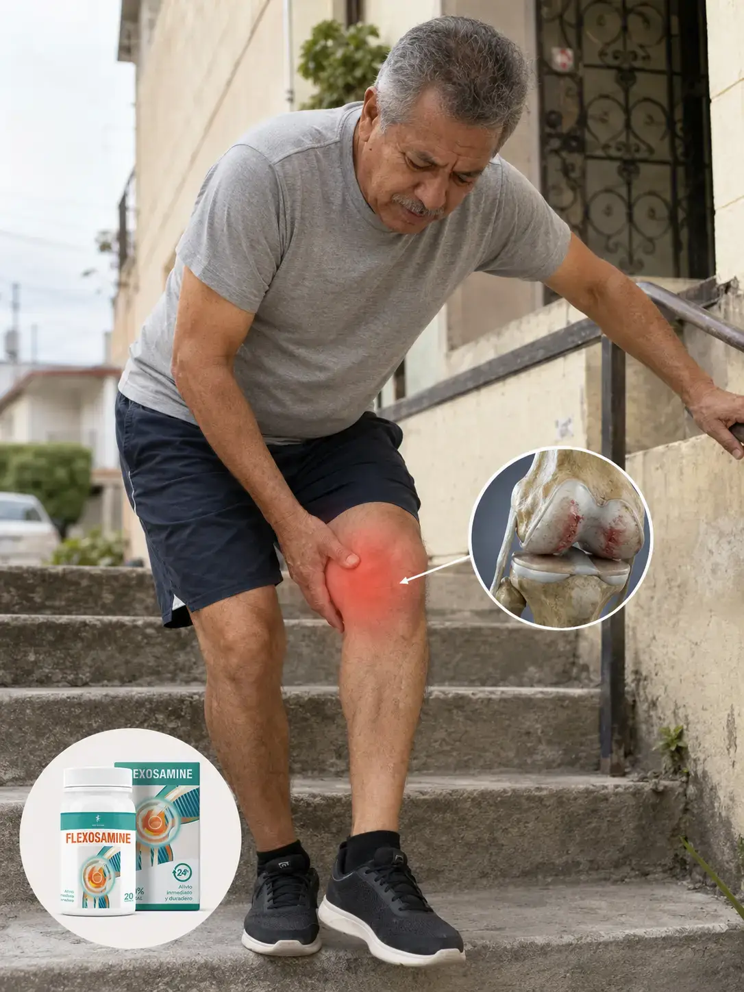 Dolor infernal en la rodilla en las escaleras