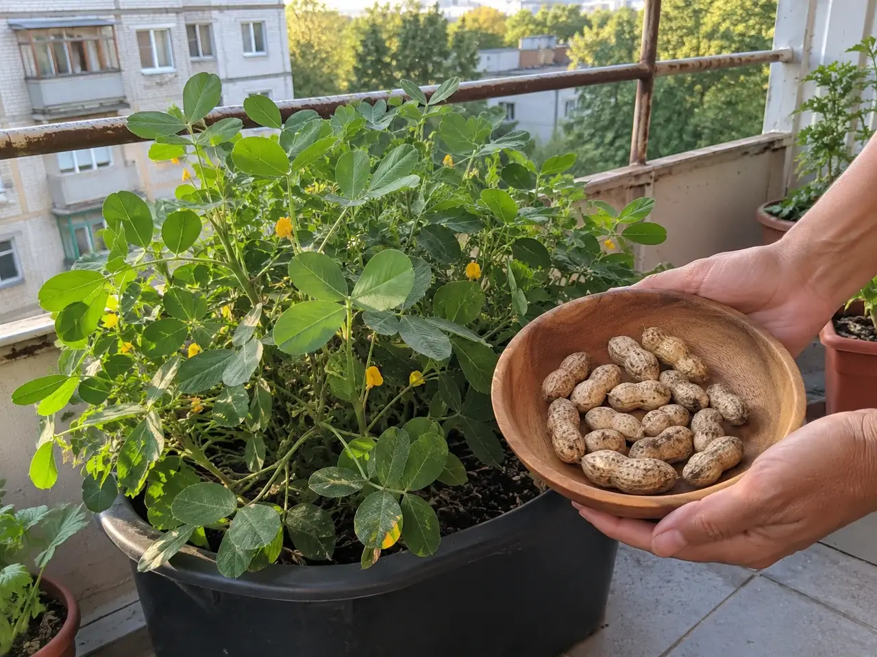 Горщик з арахісом на балконі