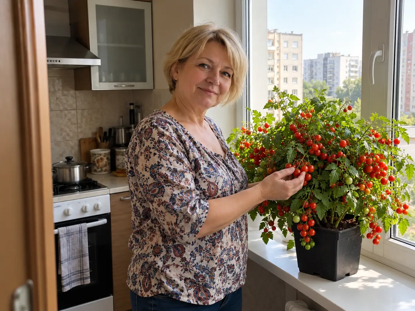 Кущ томата на кухні